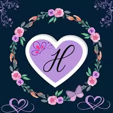 h letter images in heart